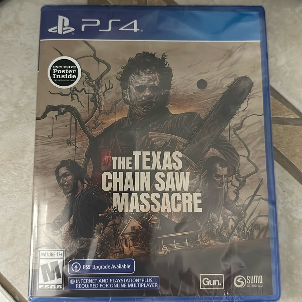 New, sealed PS4 with PS5 upgrade available The Texas Chain Saw Massacre